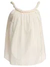 Loulou De Saison Gathered Beige Top With Braided Strap And Flowing Silhouette In Neutral