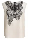 Loulou De Saison Sleeveless White Silk Top In Gray