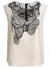 Loulou De Saison Sleeveless White Silk Top In Gray