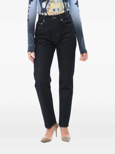 Loulou De Saison Topstitched Jeans In Black
