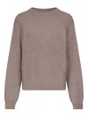 Loulou De Saison Tristan Crew-neck Sweater In Brown
