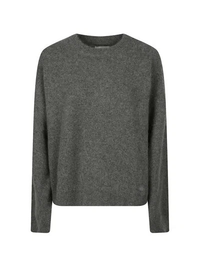 Loulou De Saison Tristan Lds Textured Wool Sweater In Gray