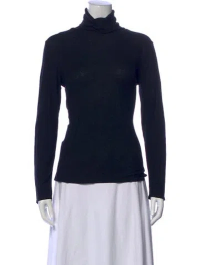 Pre-owned Loulou De Saison Turtleneck Long Sleeve Top In Blue