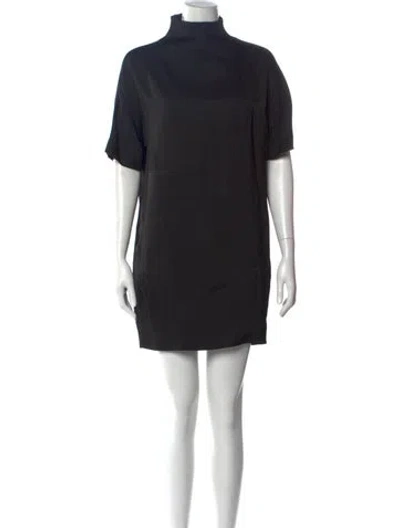Pre-owned Loulou De Saison Turtleneck Mini Dress In Black