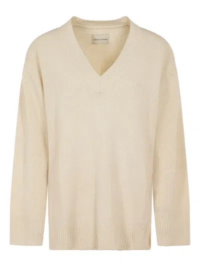 Loulou De Saison Tuvalu V-neck Sweater In Brown