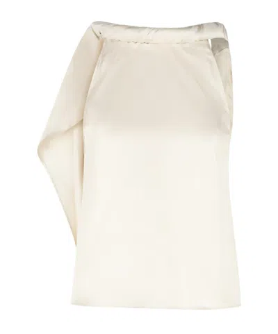 Loulou De Saison Twisted-collar Sleeveless Blouse In White