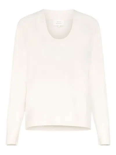 Loulou De Saison U-neck Ribbed Sweater In Neutral