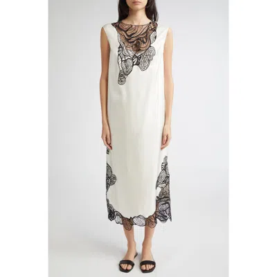 Loulou De Saison Uma Lace Trim Silk Twill Maxi Dress