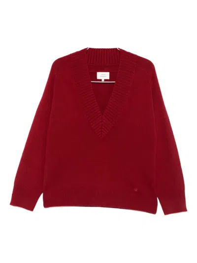 Loulou De Saison V-neck Cashmere Sweater In Red