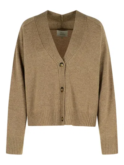 Loulou De Saison V-neck Ribbed Cardiga In Green