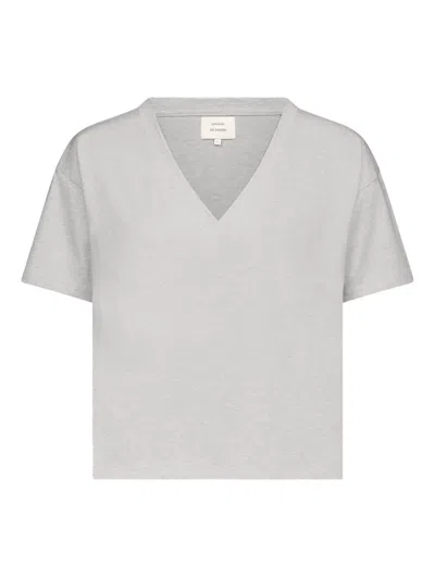 Loulou De Saison V-neck Short-sleeved T-shirt In White