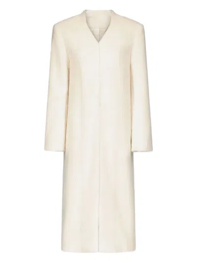 Loulou De Saison V-neck Single-breasted Coat In White