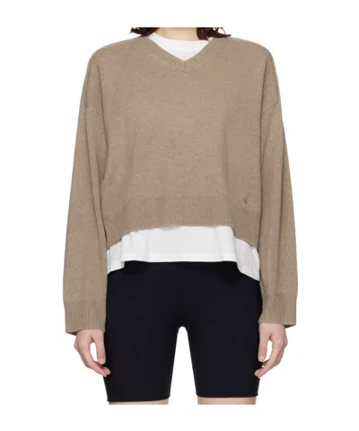 Loulou De Saison V Neck Sweater In Brown