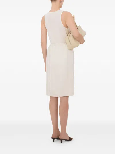 Loulou De Saison Vasali Beige Silk Skirt In White