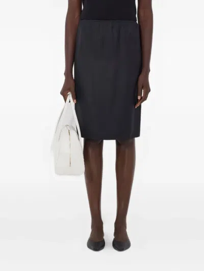 Loulou De Saison Vasali Elasticated Silk Midi Skirt In Black