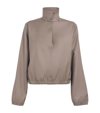 Loulou De Saison Virgin Wool Stand-collar Jacket In Neutral