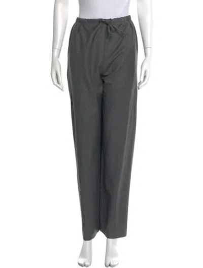 Pre-owned Loulou De Saison Virgin Wool Straight Leg Pants W/ Tags In Gray