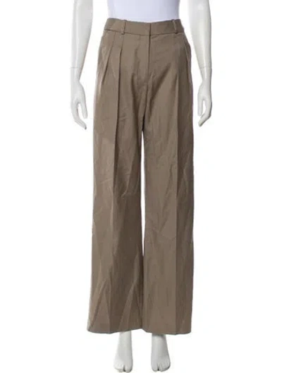 Pre-owned Loulou De Saison Virgin Wool Wide Leg Pants In Gray
