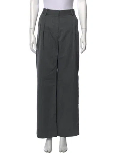 Pre-owned Loulou De Saison Virgin Wool Wide Leg Pants W/ Tags In Gray