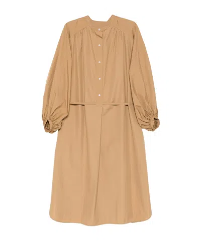 Loulou De Saison Vitti Belted Shirt Dress In Brown