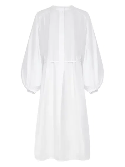 Loulou De Saison Vitti Raglan-sleeve Maxi Dress In White