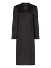 Loulou De Saison Voss V-neck Structured-shoulder Coat In Black
