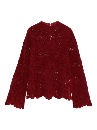 Loulou De Saison Wade Stand Collar Sweater Clothing In Red