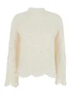Loulou De Saison Wade Stand Collar Sweater In White