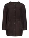 Loulou De Saison Waren Button-up Coat In Brown
