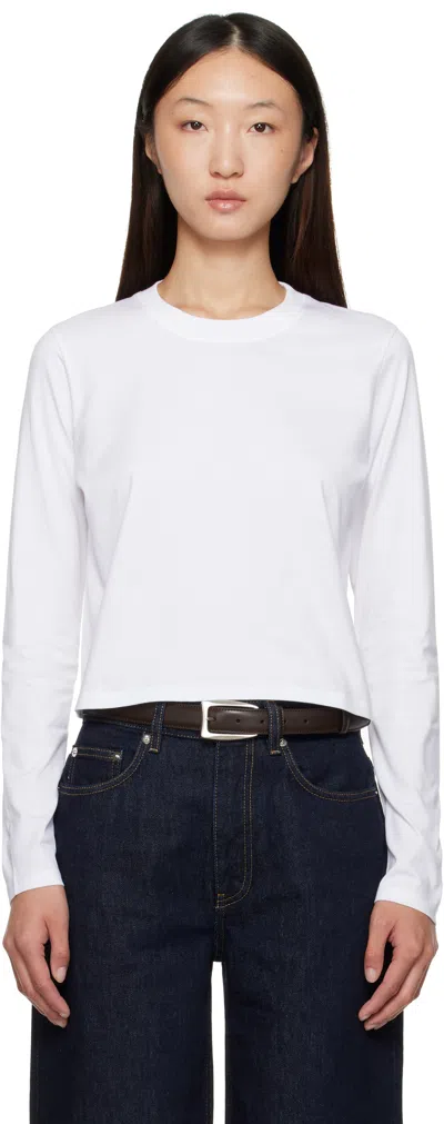 Loulou De Saison White Masal Organic Cotton Long-sleeve T-shirt