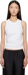 Loulou De Saison White Poso Lds Cotton Tank Top