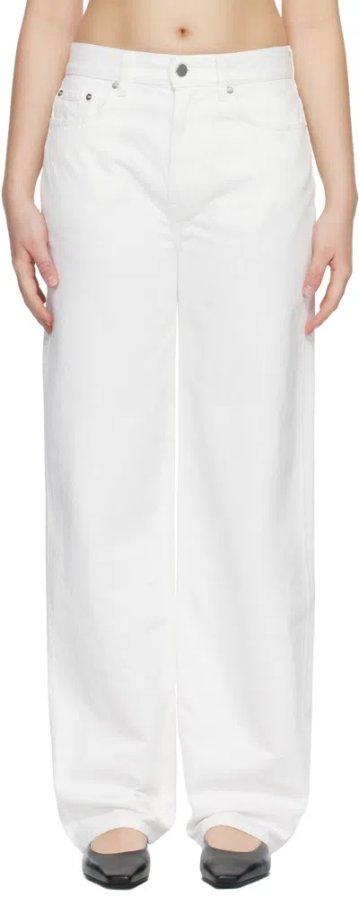 Loulou De Saison White Samur Lds Organic Denim Boyfriend Jeans