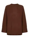 Loulou De Saison Wide-cuff Cashmere Sweater In Brown