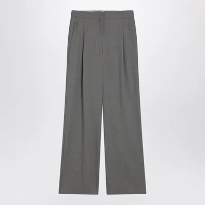 Loulou De Saison Wide Grey Wool Pants In Gray