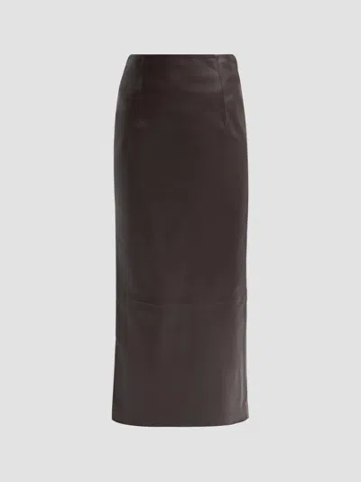 Loulou De Saison Women's Inga Leather Maxi Skirt In Brown