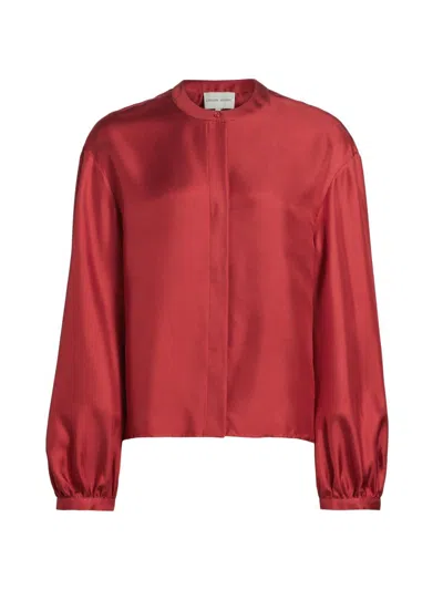 Loulou De Saison Women's Lea Voluminous Blouse In Tomato
