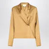 Loulou De Saison Ochre Satin Persia Blouse In Yellow