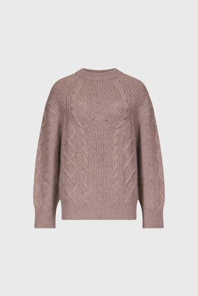 Loulou De Saison Women's Silva Cable Knit Sweater In Taupe Melange In Multi