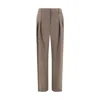 Loulou De Saison Wool Flared Pants In Brown