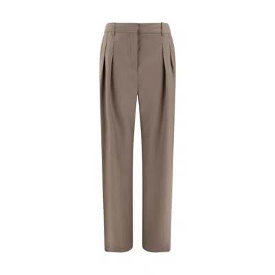 Loulou De Saison Wool Flared Pants In Brown
