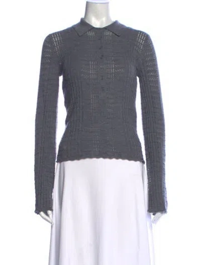 Pre-owned Loulou De Saison Wool Patterned Sweater In Gray
