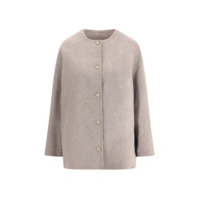 Loulou De Saison Wool Short Coat In Gray