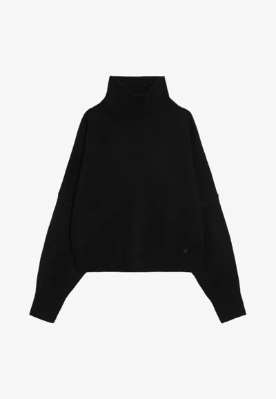 Loulou De Saison Wool-blend High-neck Sweater In Black