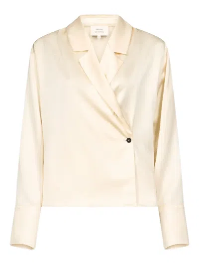 Loulou De Saison Wrap Blouse In Neutral