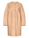 Loulou De Saison Yari Leather Coat In Neutral