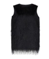Loulou De Saison Yasmin Fringed Sleeveless Vest In Black