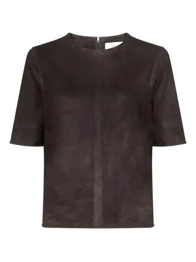 Loulou De Saison Zaida Short-sleeve T-shirt In Brown