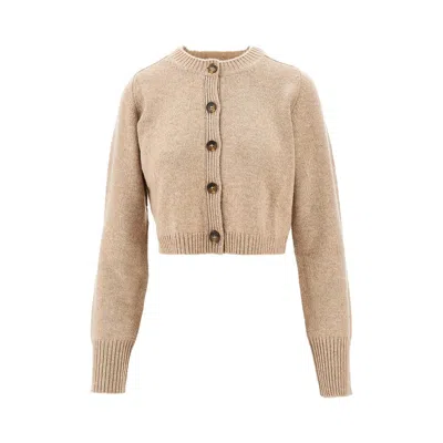 Loulou De Saison 'zephir' Cropped Cardigan In Nude
