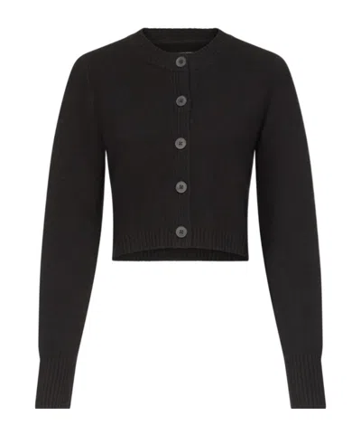Loulou De Saison Zephir Lds Cropped Cardigan In Black