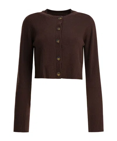 Loulou De Saison Zephir Lds Cropped Cardigan In Animal Print